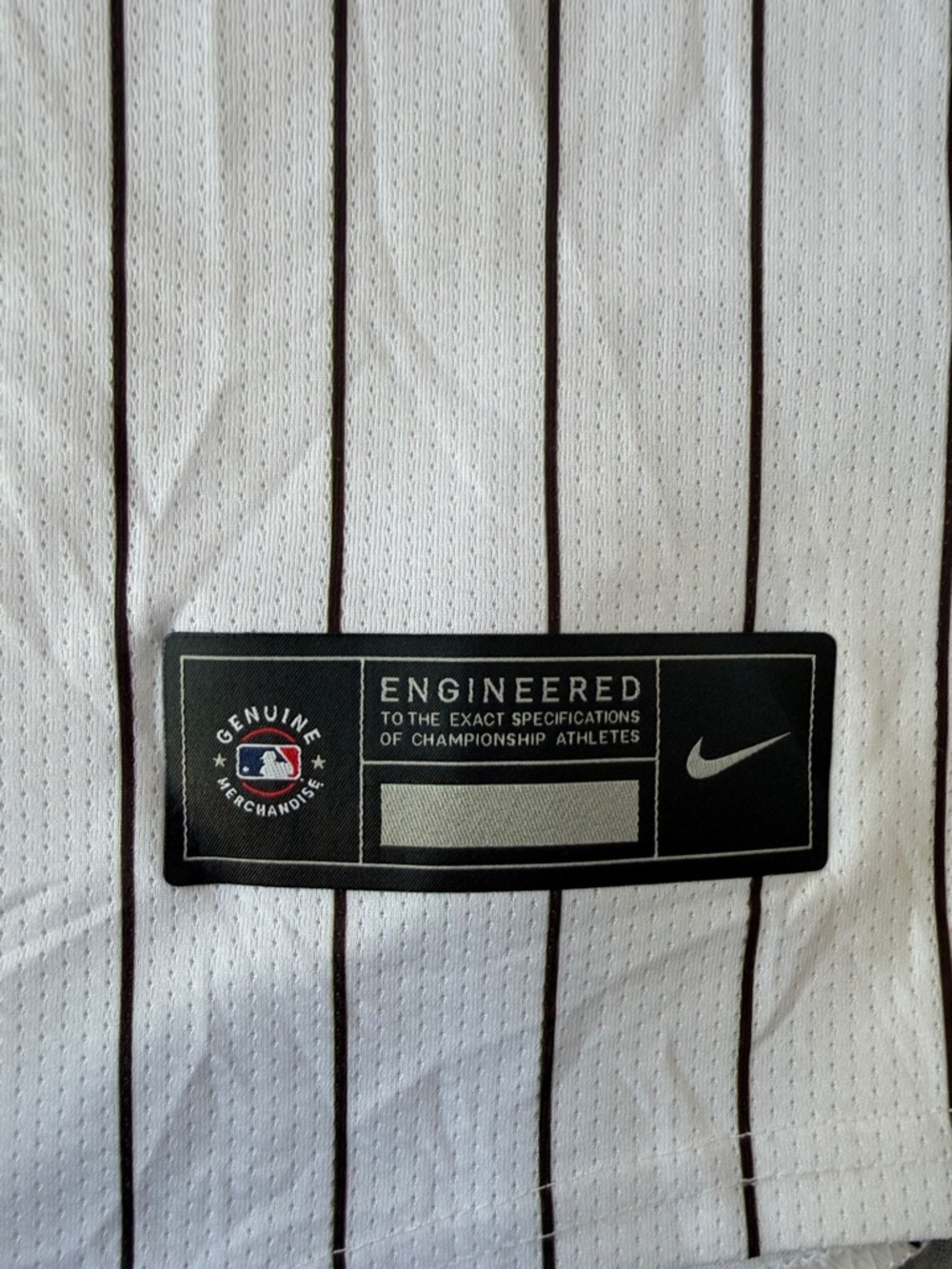 Nike Padres King #34 White Brown Pinstripe Jersey with Yellow Trim-EUC- - Picture 7 of 10